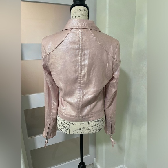🍂 😍 Guess Moto Style - Vintage Shimmering Pink Jacket! - Picture 3 of 11